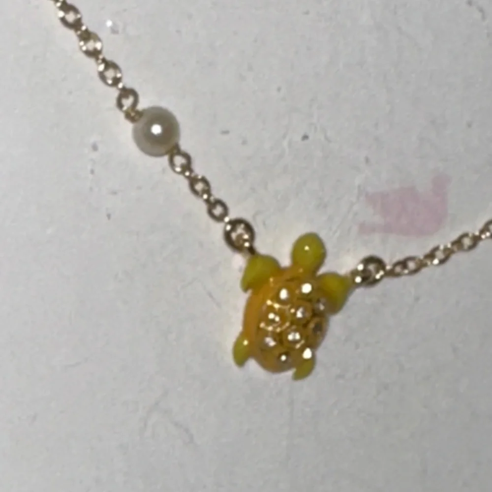 Charming Gold Turtle Pendant Necklace for Kids 14K Plated Hypoallergenic
